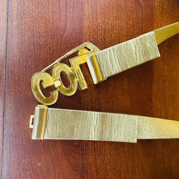Vintage Dotty Smith Gold Leather \